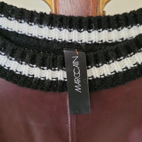 Marc Cain Faux Leather and Knit Top US 8 - Picture 2 of 12